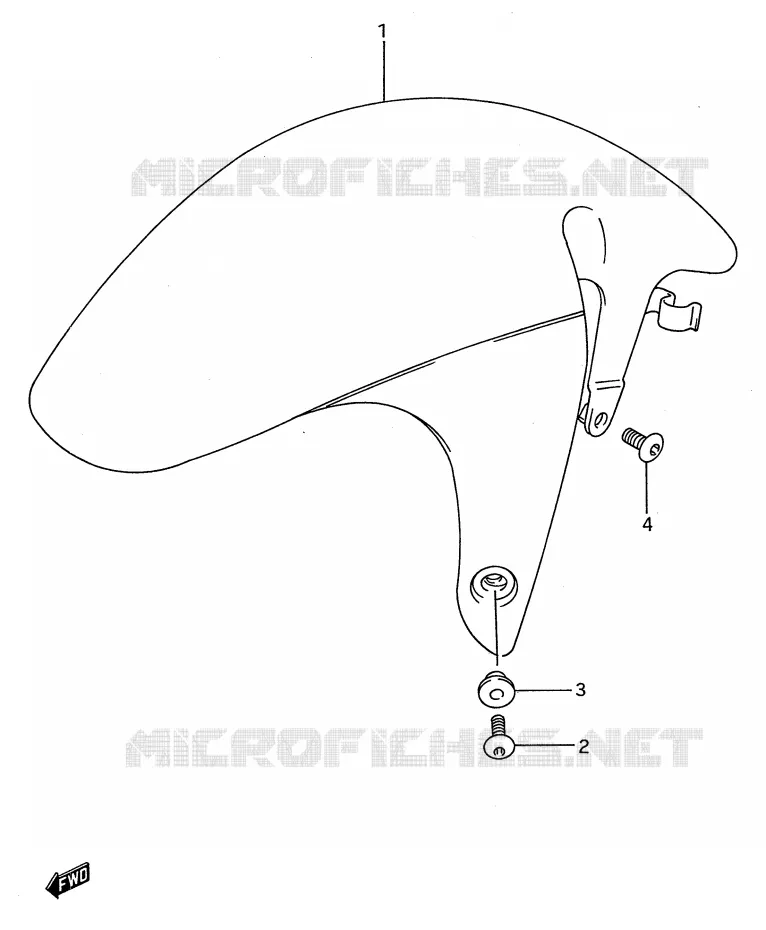 GARDE BOUE AVANT (MODELE N/P) Suzuki MOTO 750 GSX-R 1994  GSX-R750WR(E28)