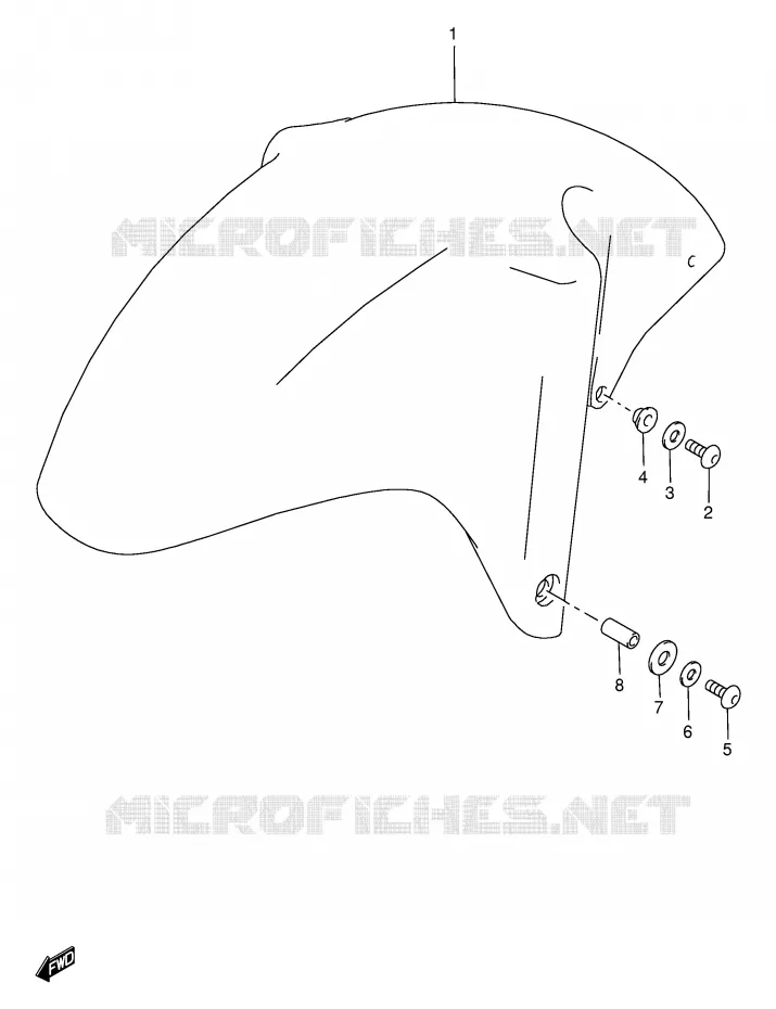 GARDE BOUE AVANT (MODELE T/V) Suzuki MOTO 750 GSX-R 1999  GSX-R750X(E2)