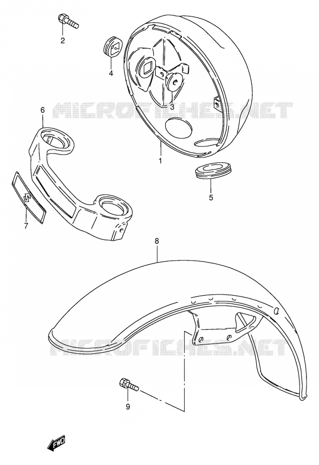 GARDE BOUE AVANT Suzuki MOTO 250 GN 1999  GN250X(E2)