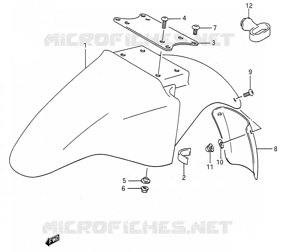 GARDE BOUE AVANT Suzuki MOTO 500 GS-E 1996  GS500EUT(E28)