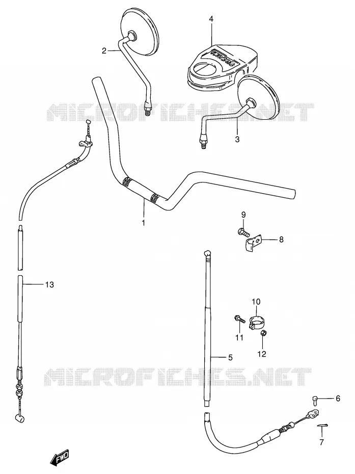 GUIDON - CABLES (MODELE N,GN125ER) Suzuki MOTO 125 GN 1992  GN125EN(E1)