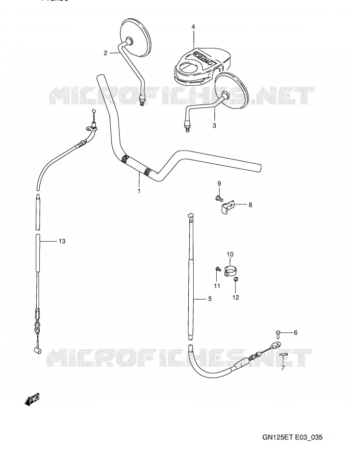 GUIDON - CABLES Suzuki MOTO 125 GN 1995  GN125ES(E3)