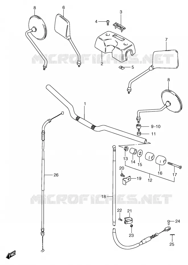 GUIDON - CABLES Suzuki MOTO 125 GS 1999  GS125ESX(E71)