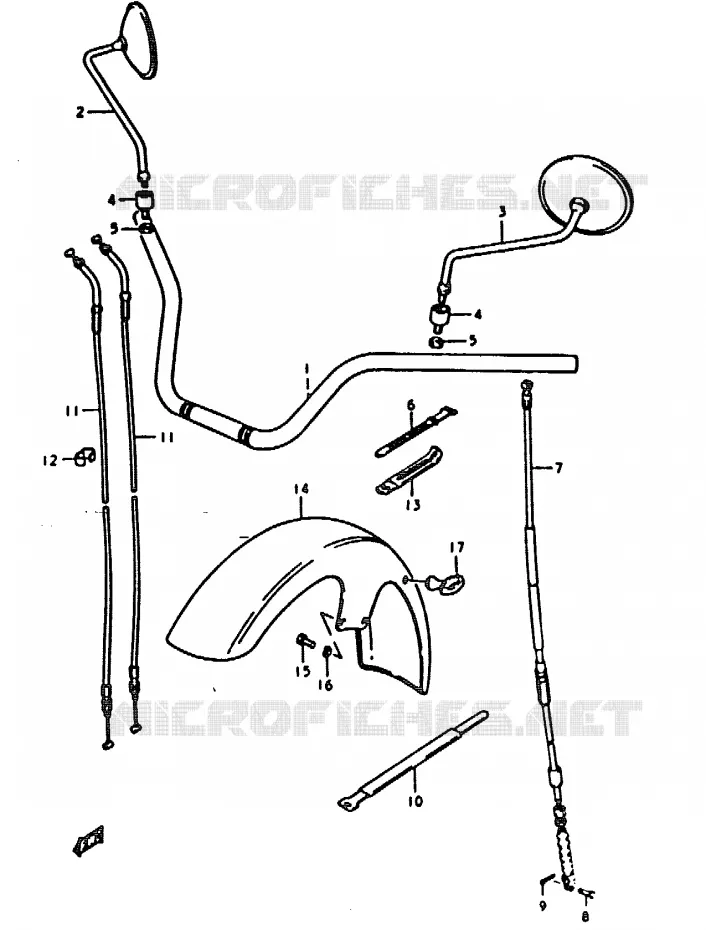GUIDON - GARDE BOUE AVANT Suzuki MOTO 1000 GS 1979  GS1000N(C/N)