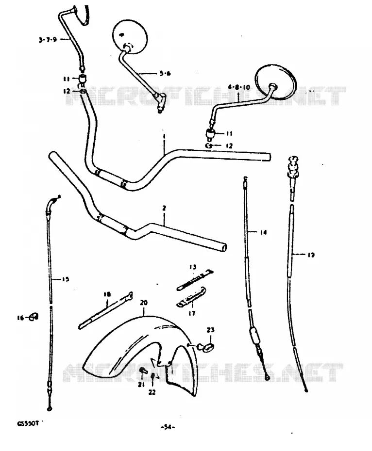 GUIDON - GARDE BOUE AVANT Suzuki MOTO 550 GS 1980  GS550ET(T)