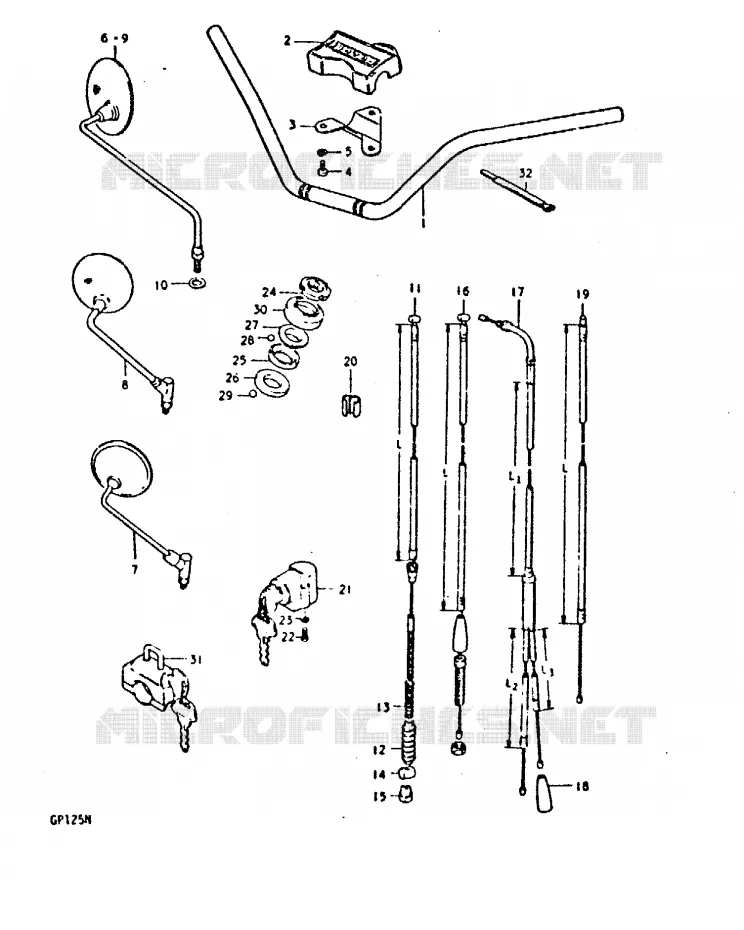 GUIDON (GP125N, GP125UN) Suzuki MOTO 125 GP 1978  GP125UC(C/N)