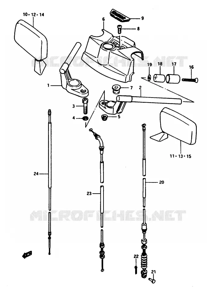 GUIDON (GSX1100ESE/EFE/ESF/EFF/ESG/EFG,GS1150ESF/EFF/EFG Suzuki MOTO 1100 GSX-E 1986  GSX1100EFG(E/F/G)