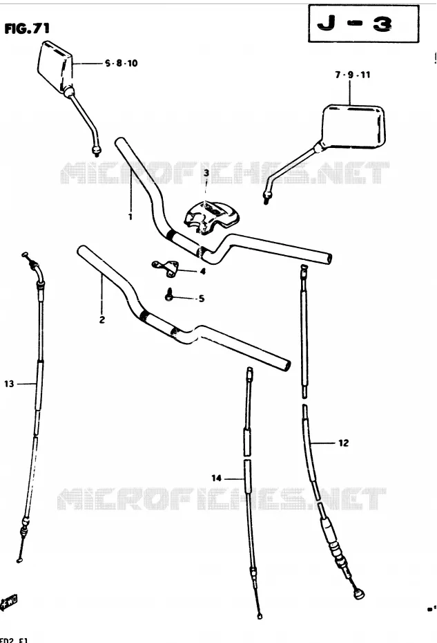 GUIDON (MODELE D) Suzuki MOTO 450 GS 1983  GS450D(2/Z/D)