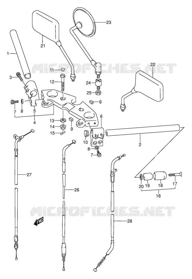 GUIDON (MODELE K) Suzuki MOTO 500 GS-E 1995  GS500ES(E2)