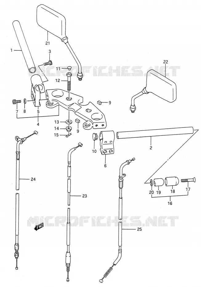 GUIDON (MODELE L/M/N) Suzuki MOTO 500 GS-E 1993  GS500EP(E28)