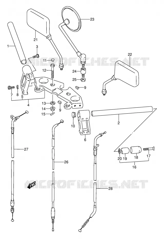 GUIDON (MODELE R) Suzuki MOTO 500 GS-E 1993  GS500EP(E2)