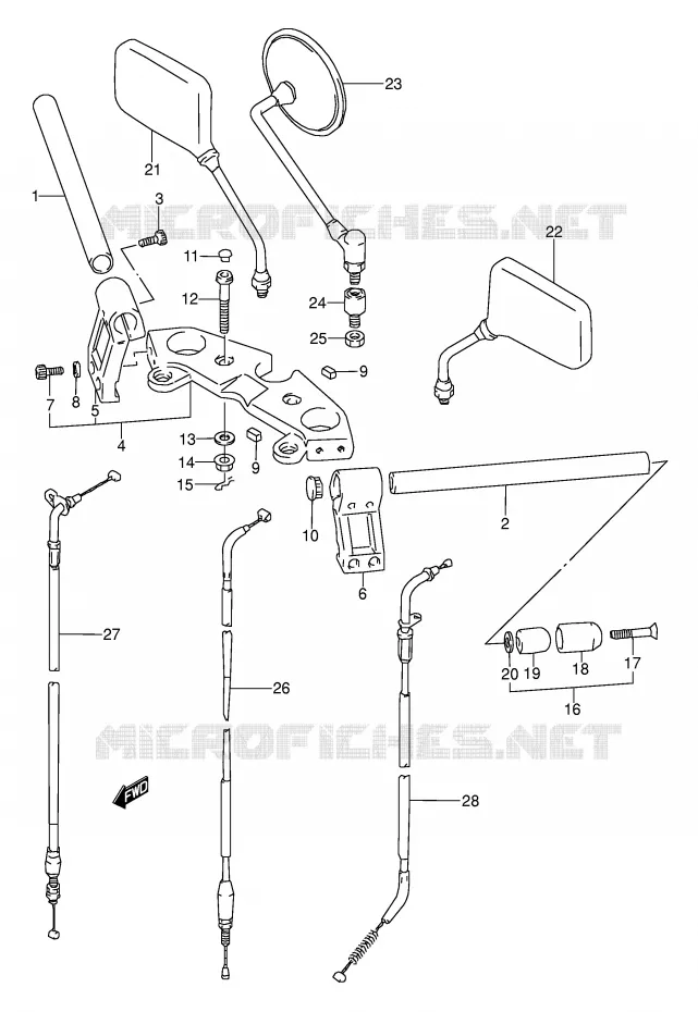 GUIDON (MODELE S) Suzuki MOTO 500 GS-E 1991  GS500EUM(E2)