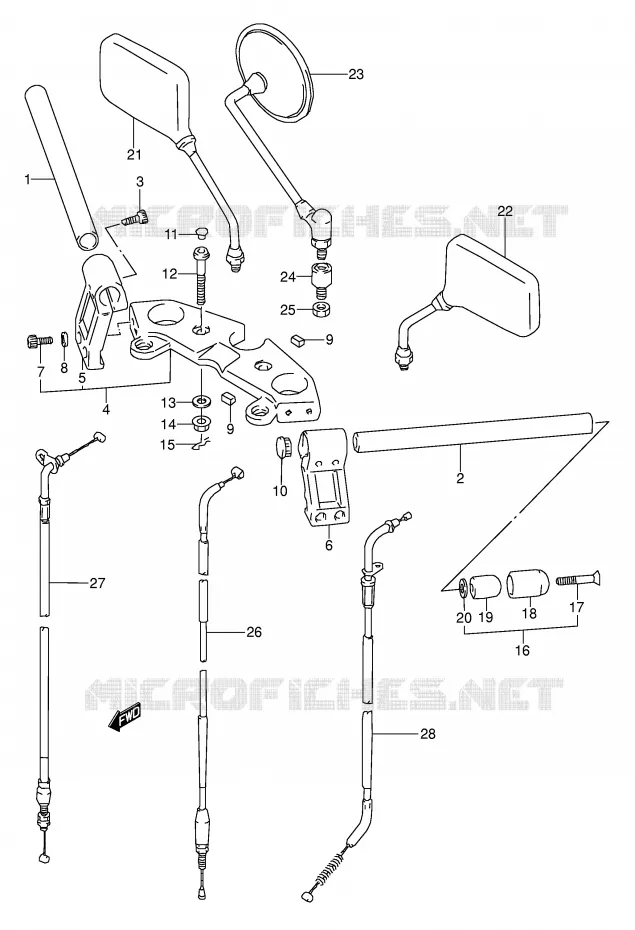 GUIDON (MODELE T) Suzuki MOTO 500 GS-E 1995  GS500ESKS(E2)