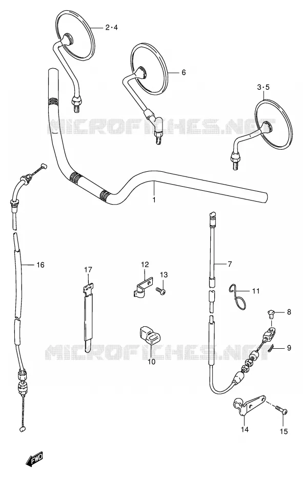 GUIDON (MODELE T/W/X) Suzuki MOTO 250 GN 1998  GN250W(E2)