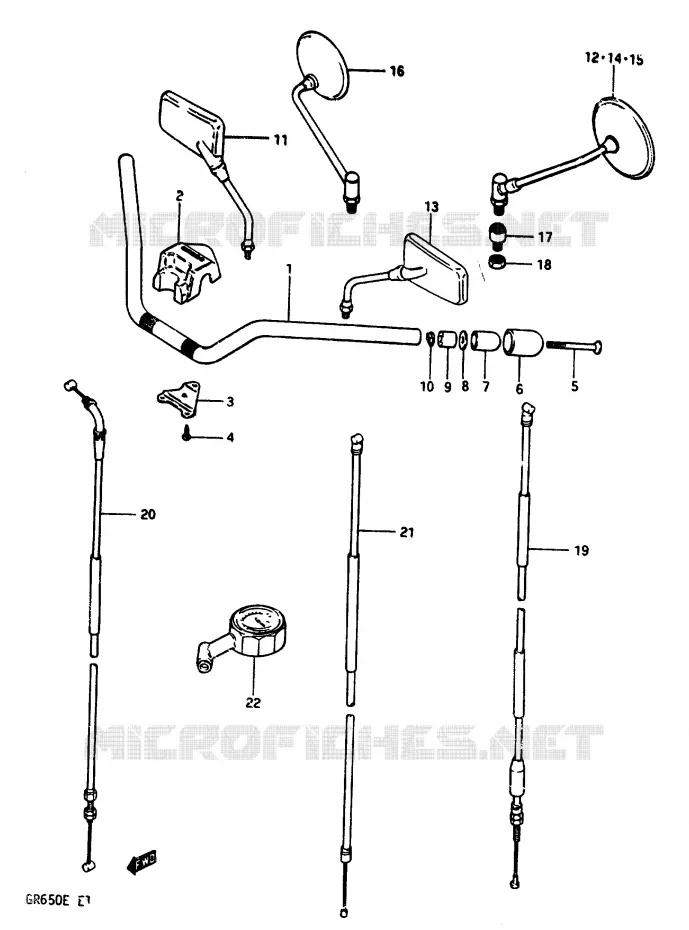 GUIDON Suzuki MOTO 650 TEMPTER 1983  GR650D(D/E)