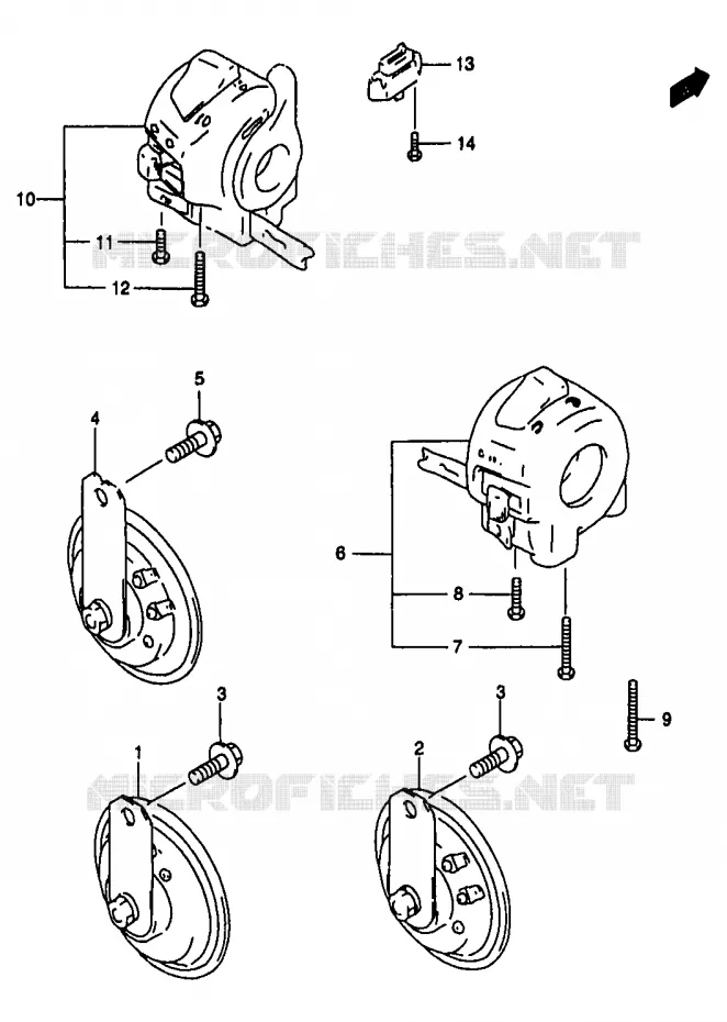 KLAXON - COMMODO Suzuki MOTO 1200 BANDIT 1998  GSF1200SAW(T/V/W/X/Y)