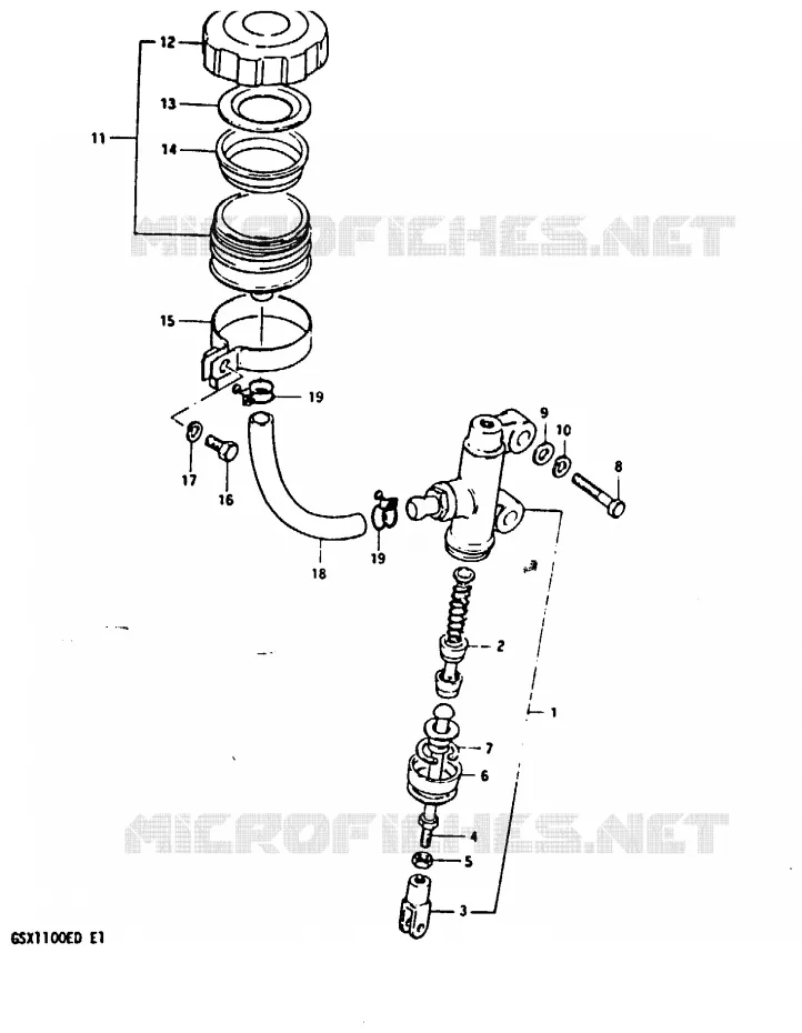MAITRE CYLINDRE ARRIERE Suzuki MOTO 1100 GSX-E 1983  GSX1100ED(Z/D)
