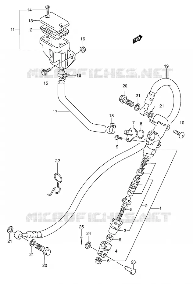 MAITRE CYLINDRE ARRIERE Suzuki MOTO 500 GS-E 1994  GS500ER(E2)