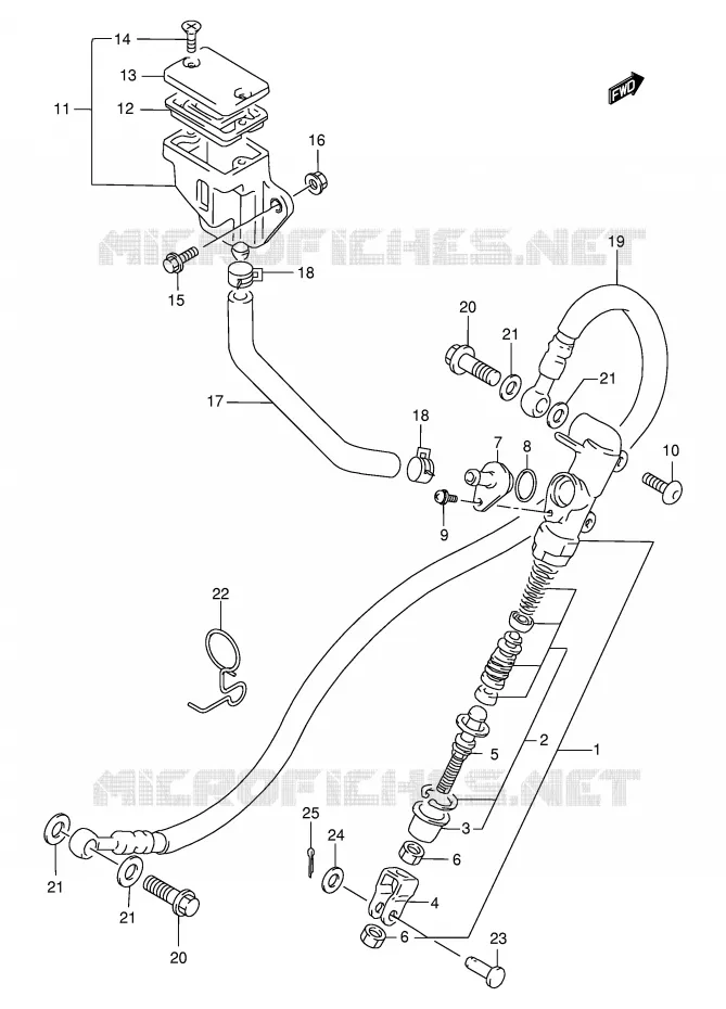 MAITRE CYLINDRE ARRIERE Suzuki MOTO 500 GS-E 2001  GS500K1(E2)