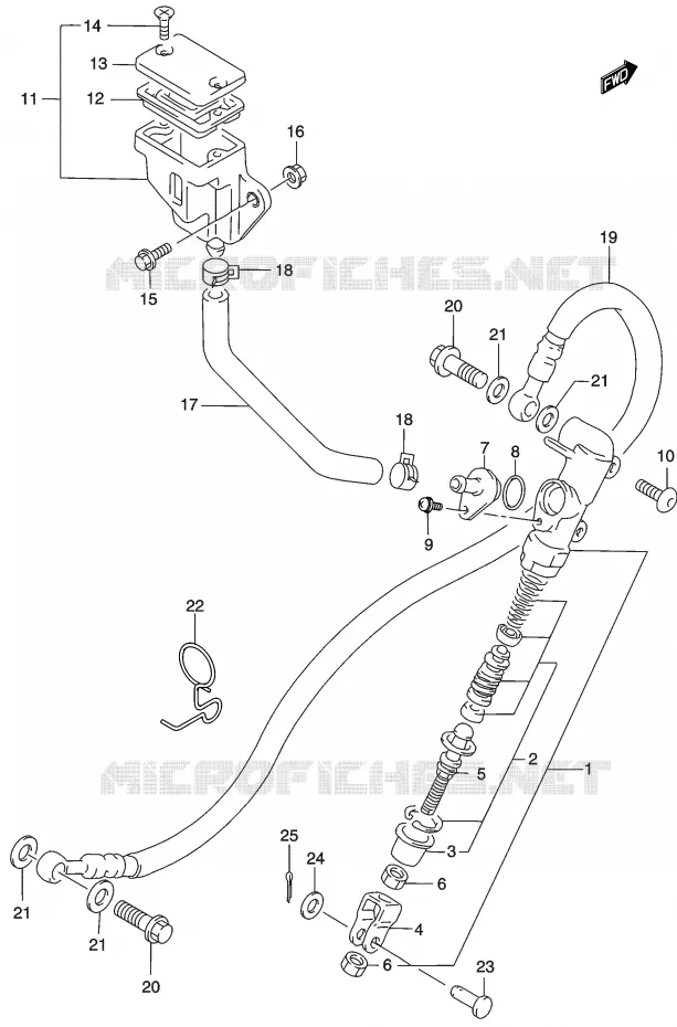 MAITRE CYLINDRE ARRIERE Suzuki MOTO 500 GS-E 2003  GS500K3(P19)