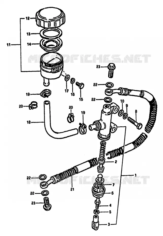 MAITRE CYLINDRE ARRIERE Suzuki MOTO 550 GS 1981  GS550MX(X/Z)