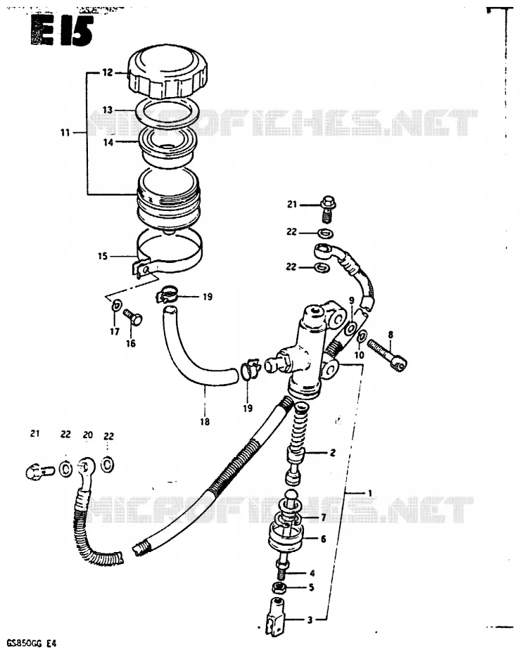 MAITRE CYLINDRE ARRIERE Suzuki MOTO 850 GS 1986  GS850GG(E4)