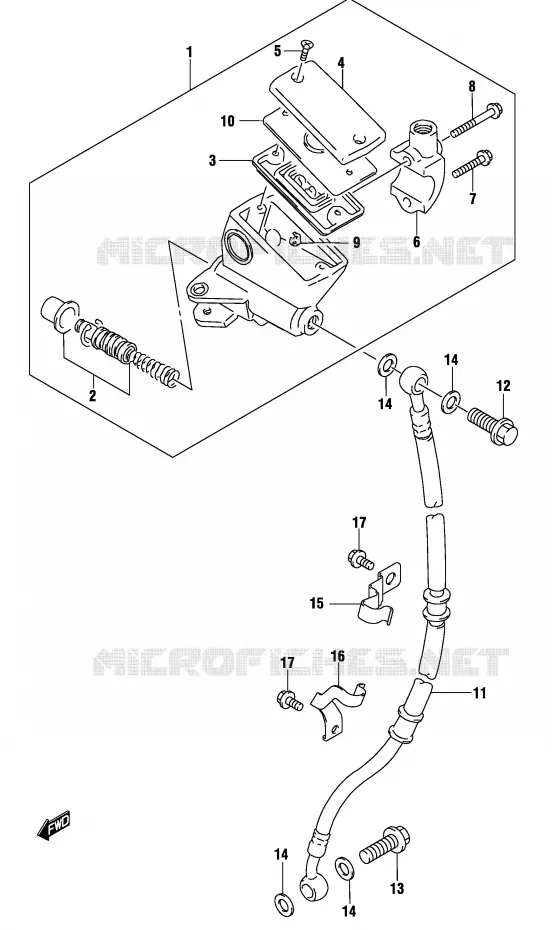 MAITRE CYLINDRE AVANT (GS500FK4/FUK4) Suzuki MOTO 500 GS-E 2004  GS500UK4(P19)
