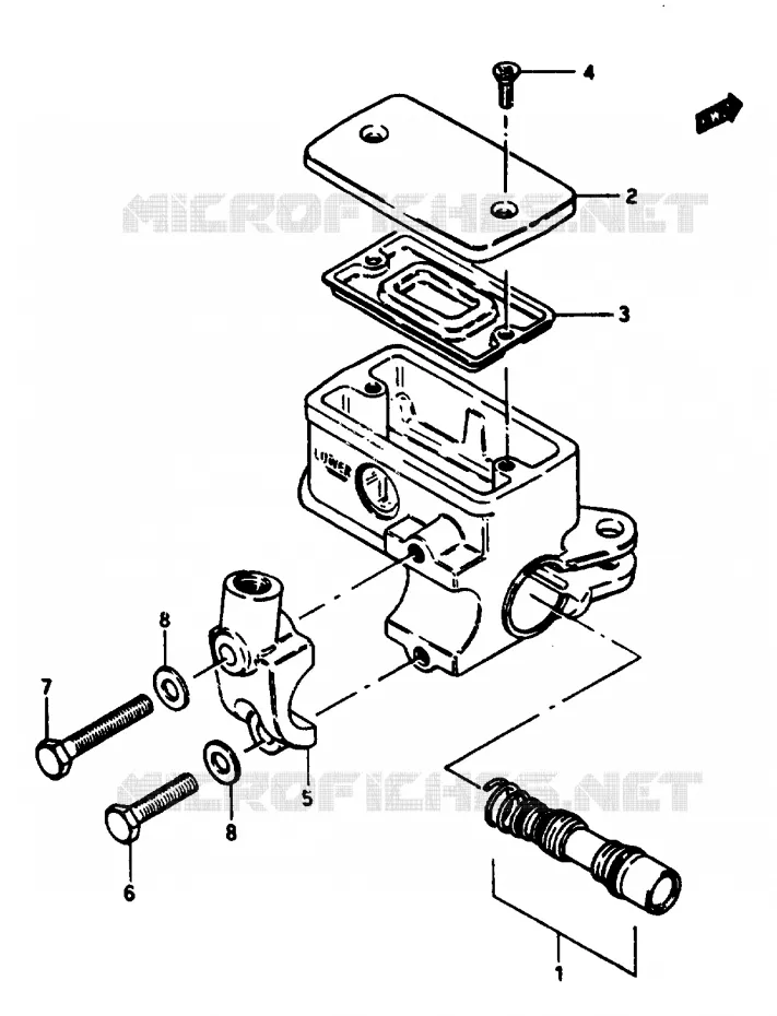 MAITRE CYLINDRE AVANT (GSX1100EE/EF/EG) Suzuki MOTO 1100 GSX-E 1984  GSX1100ESE(E/F/G)