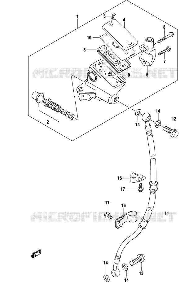 MAITRE CYLINDRE AVANT (MODELE K3) Suzuki MOTO 500 GS-E 2004  GS500K4(P19)