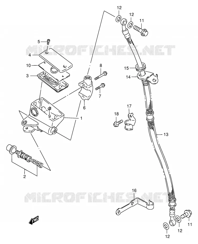 MAITRE CYLINDRE AVANT Suzuki MOTO 250 GN 1996  GN250T(E2)