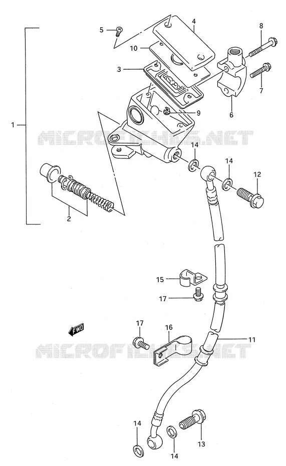 MAITRE CYLINDRE AVANT Suzuki MOTO 500 GS-E 1995  GS500EUS(E28)