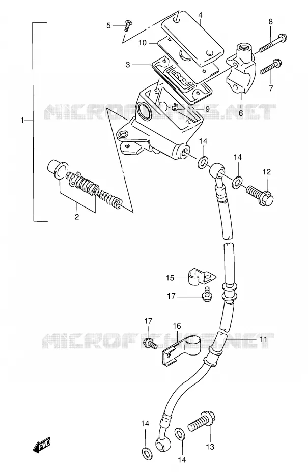 MAITRE CYLINDRE AVANT Suzuki MOTO 500 GS-E 2002  GS500HUK2(E2)