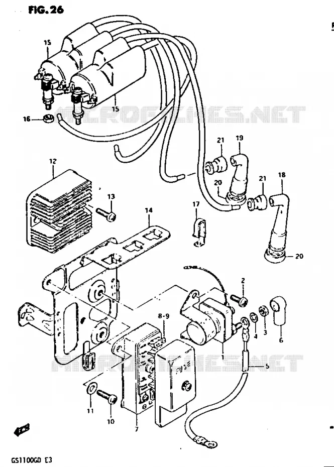 PARTIE ELECTRIQUE (MODELE Z) Suzuki MOTO 1100 GS-G 1982  GS1100GZ(Z/D)