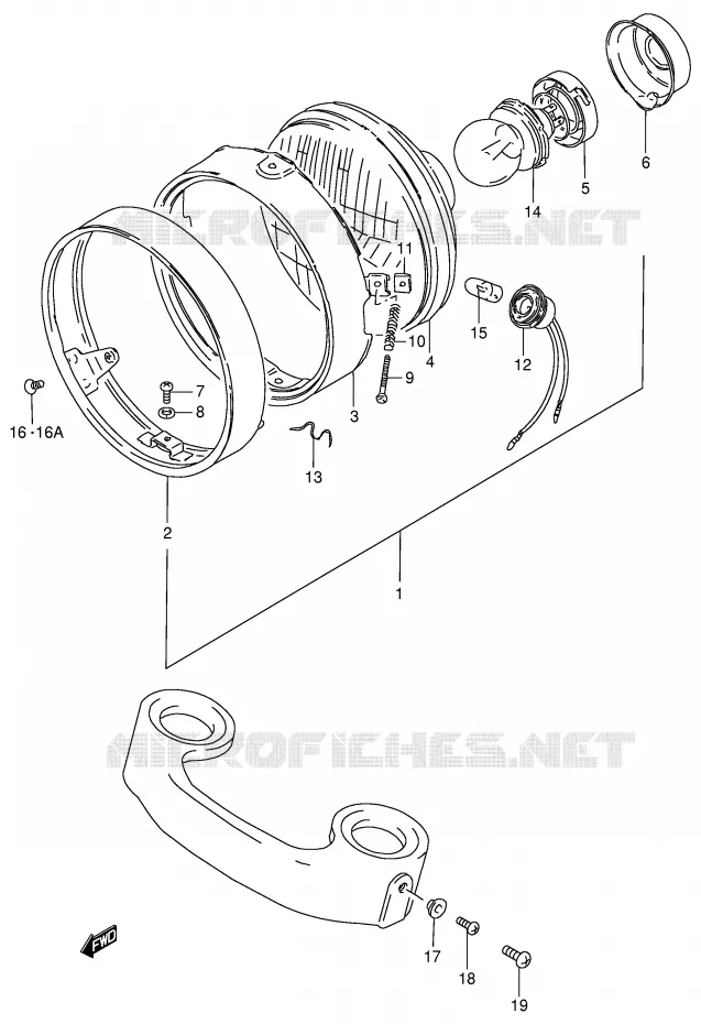 PHARE (E18,E21,E22,E34) Suzuki MOTO 125 GN 1989  GN125K(E1)