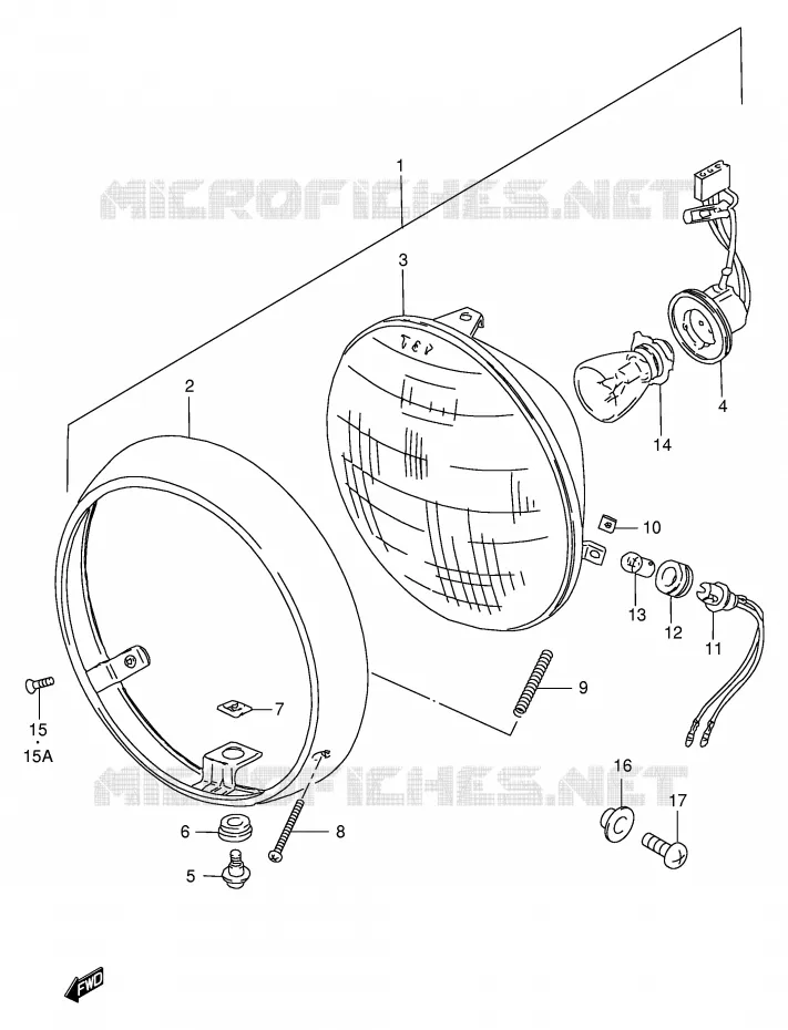 PHARE (E1,E2,P37,E24) Suzuki MOTO 250 GN 2001  GN250K1(E2)