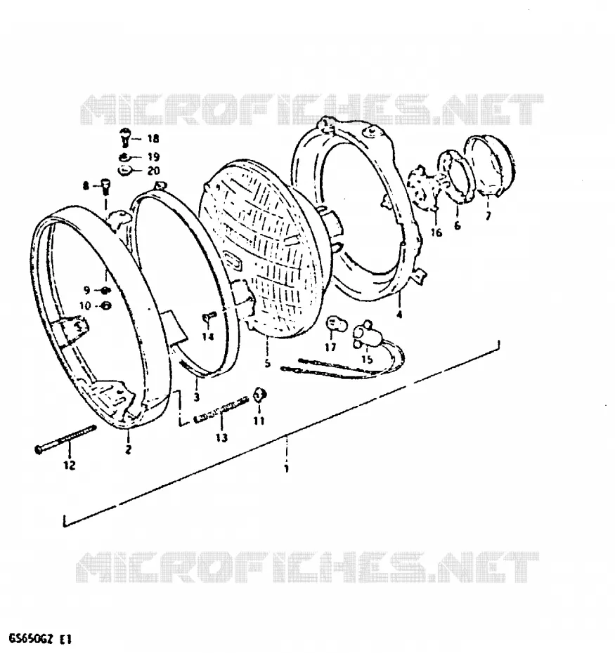 PHARE (E2) Suzuki MOTO 650 GS 1999  GS650GX(X/Z)
