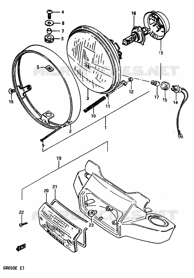 PHARE (E2) Suzuki MOTO 650 TEMPTER 1984  GR650E(D/E)