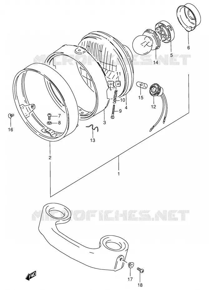 PHARE (E4 F.NO.140198~) Suzuki MOTO 125 GN 1983  GN125D(E1)