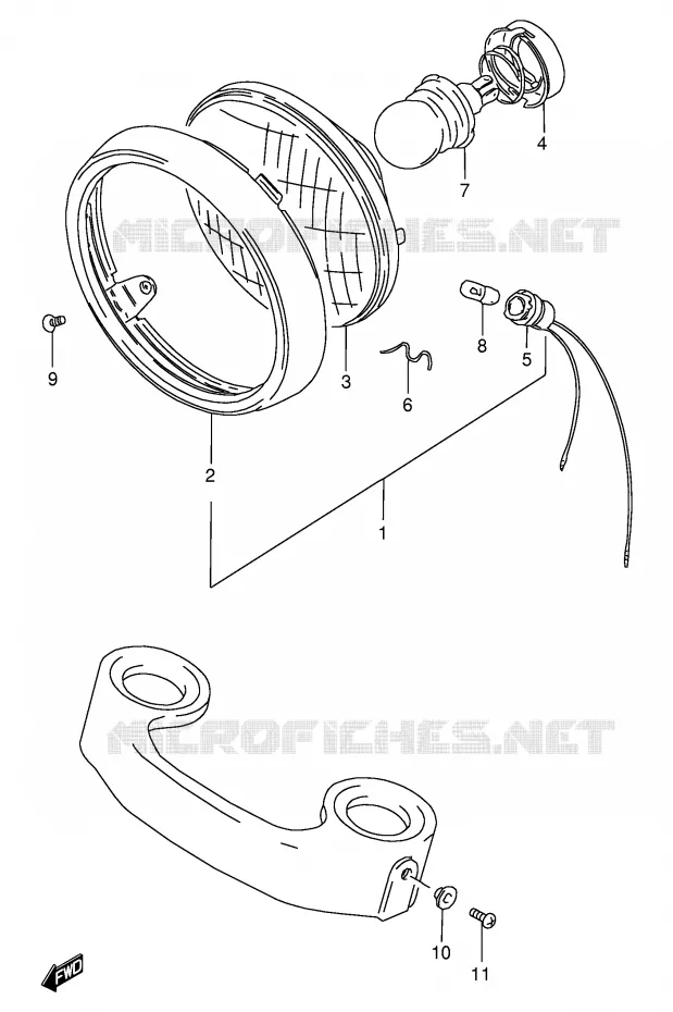 PHARE (E4 ~F.NO.140197) Suzuki MOTO 125 GN 1991  GN125EM(E1)