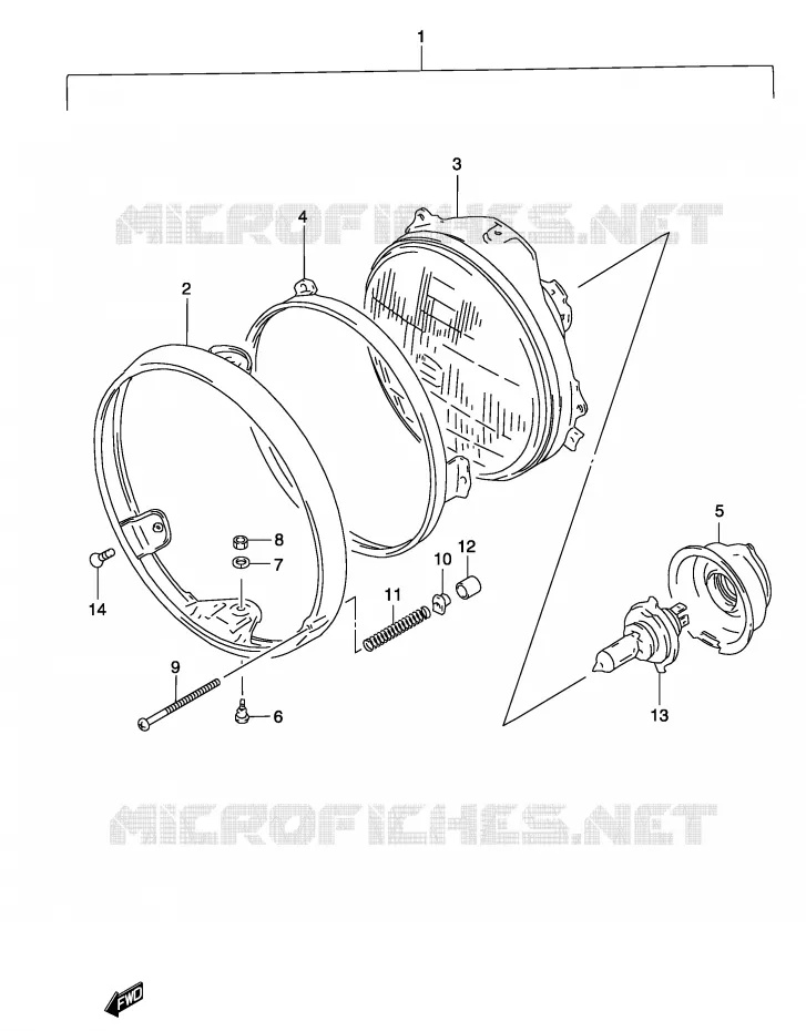PHARE (GS500K3 P24) Suzuki MOTO 500 GS-F 2004  GS500FUK4(P19)