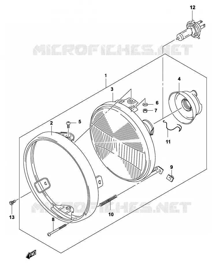 PHARE (GS500K4 P24) Suzuki MOTO 500 GS-F 2004  GS500FK4(P19)