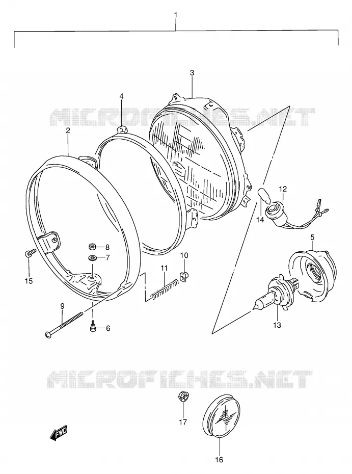 PHARE (MODELE S) Suzuki MOTO 500 GS-E 1990  GS500EL(E2)