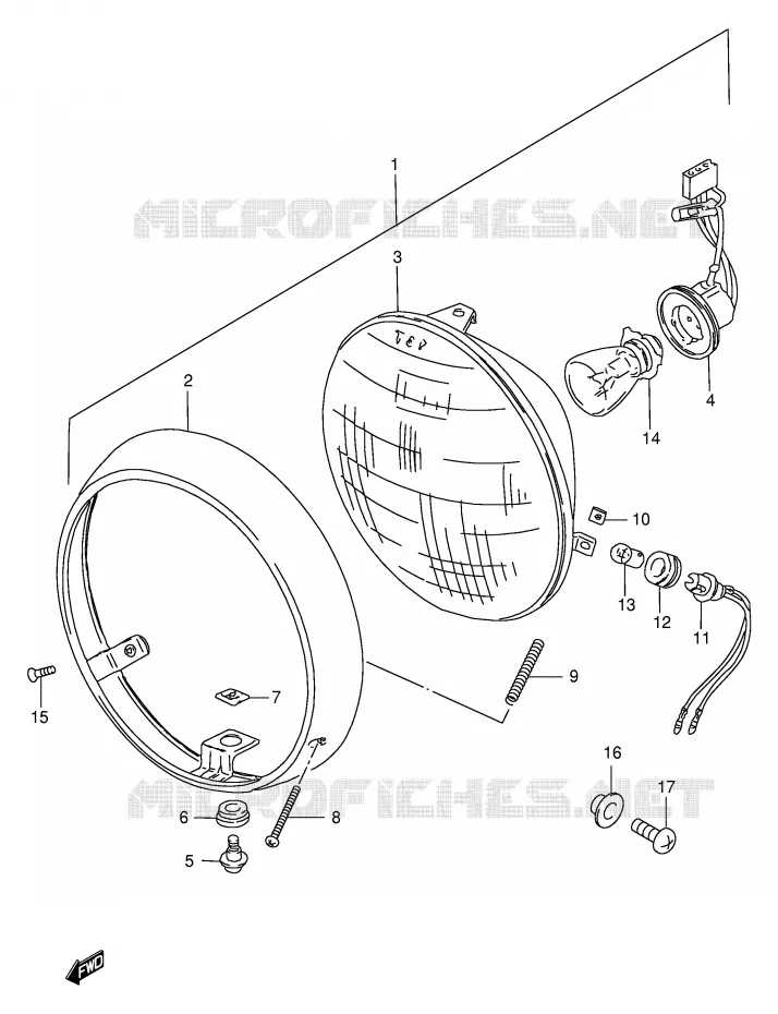 PHARE (MODELE Y E71) Suzuki MOTO 250 GN 1996  GN250ET(E2)