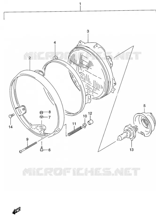 PHARE (P24) Suzuki MOTO 500 GS-E 2003  GS500HUK3(P19)