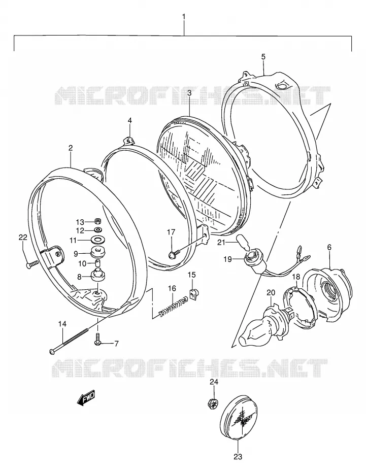 PHARE (VOIR NOTE) Suzuki MOTO 500 GS-E 1994  GS500EUR(E2)
