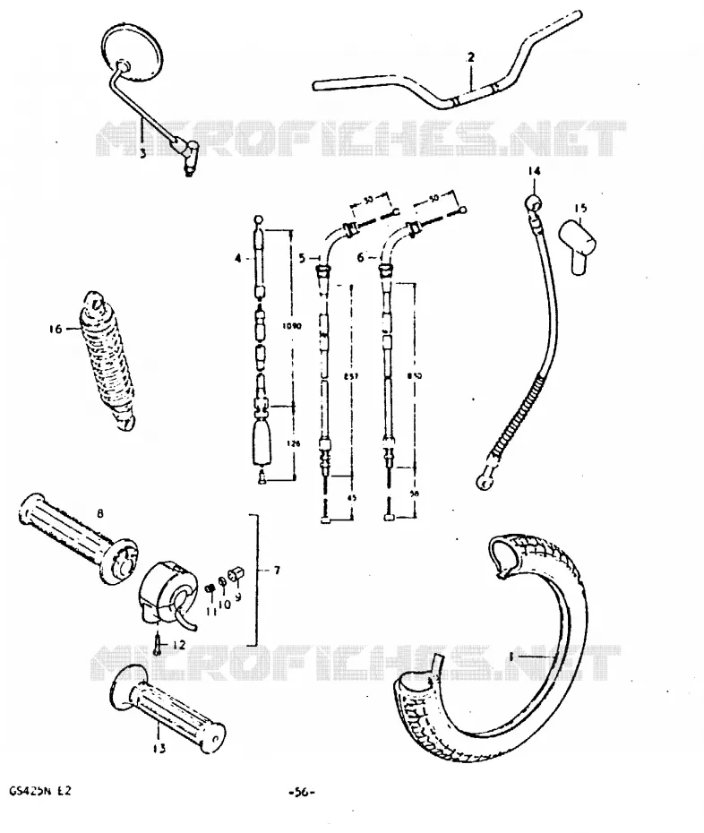 PIECES MARCHES SPECIAUX (E2) Suzuki MOTO 425 GS 1992  GS425N(N)