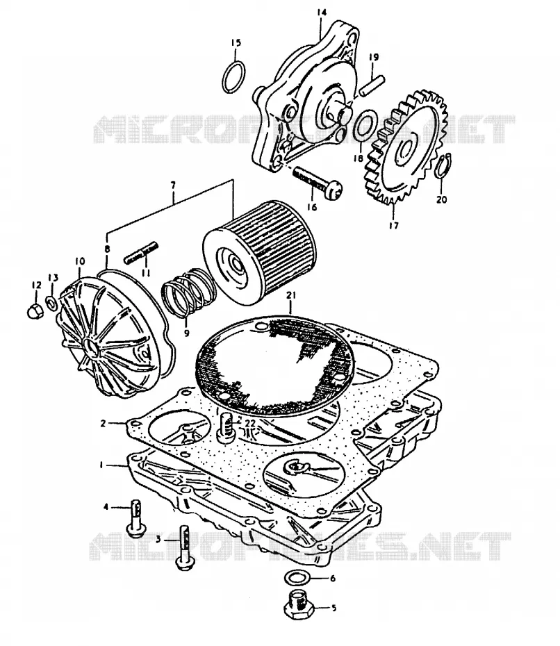 POMPE A HUILE - FILTRE A HUILE Suzuki MOTO 1000 GS 1980  GS1000ET(T)