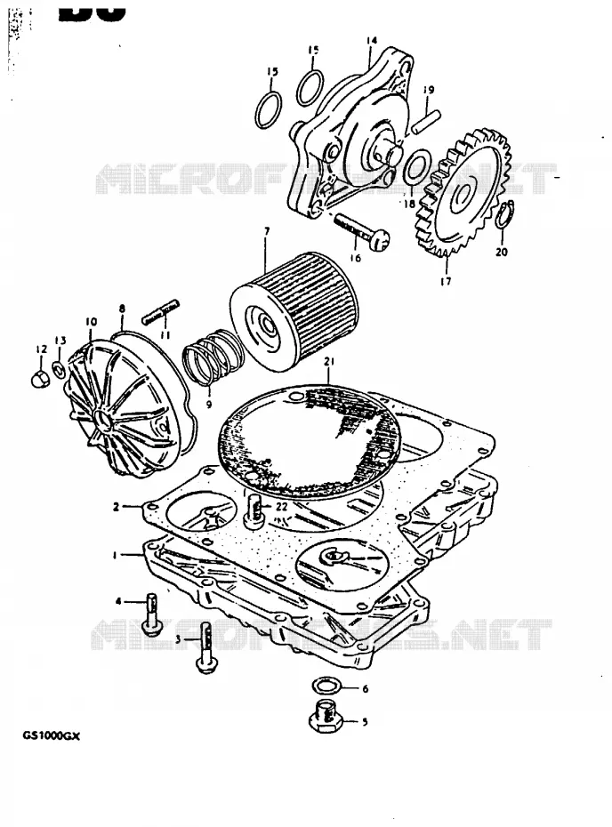 POMPE A HUILE - FILTRE A HUILE Suzuki MOTO 1000 GS 1981  GS1000GX(X/T)