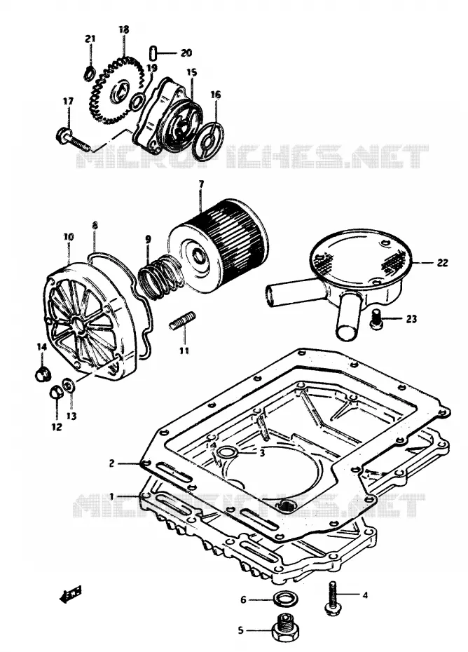 POMPE A HUILE - FILTRE A HUILE Suzuki MOTO 1100 GSX-E 1985  GSX1100EF(E/F/G)