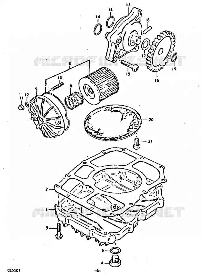 POMPE A HUILE - FILTRE A HUILE Suzuki MOTO 550 GS 1980  GS550T(T)
